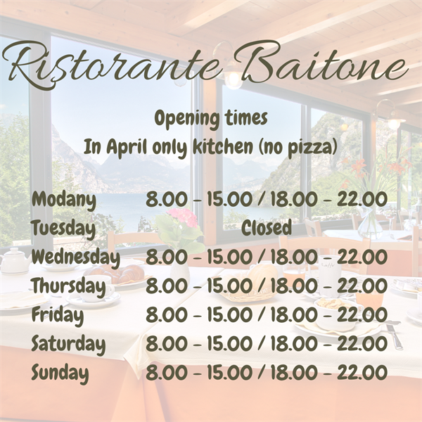 Ristorante Baitone - Opening times